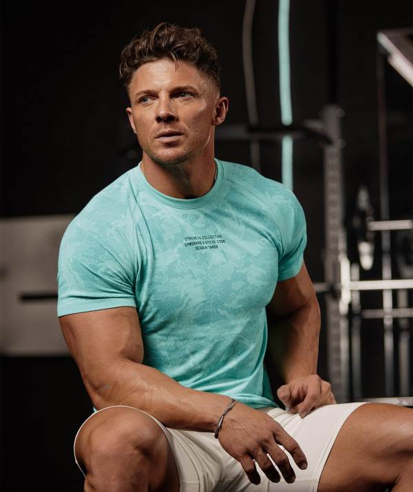 Panske Tricka Gymshark Steve Cook Seamless Svetlo Tyrkysové / Modre | WC8347019